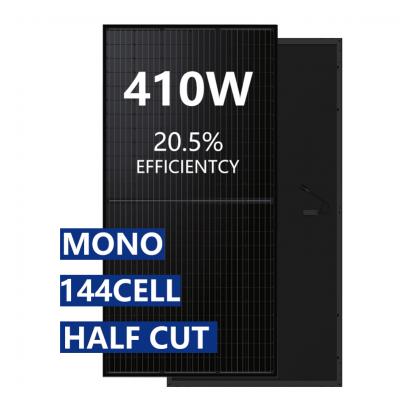 black 410W 144 cell 5bb perc mono solar panel