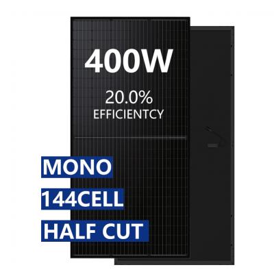 Black frame and back half cell solar panel 144 cells