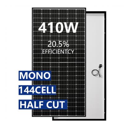 black  frame 410W 144 cell 5bb perc mono solar panel